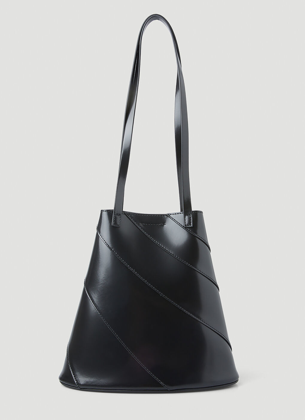 Twisted Mini Shopper Shoulder Bag in Black Kiko Kostadinov