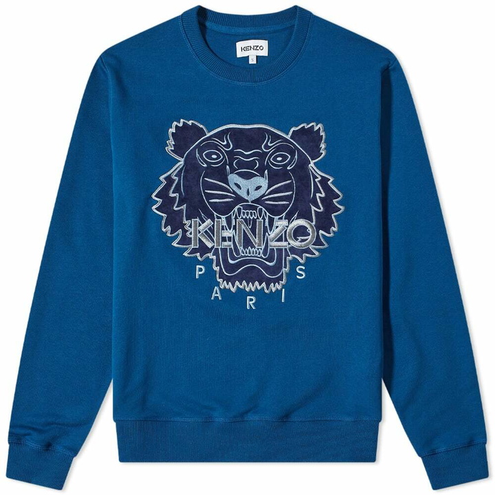 Photo: Kenzo Men's Festive Tiger Original Crew Sweat in Midnight Blue