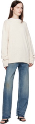 Aya Muse Beige Vintage Crewneck Sweater