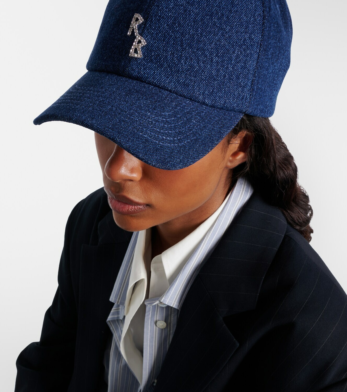 Ruslan Baginskiy RB embellished denim baseball cap