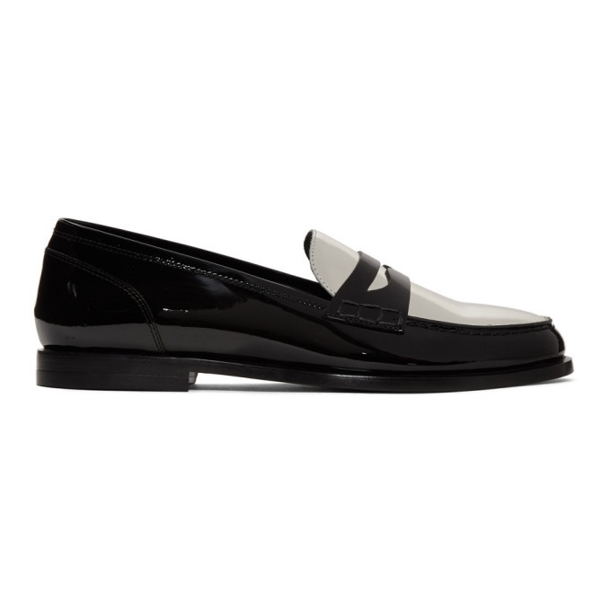 Photo: Balmain Black and Silver Patent Mirror-Effect Loafers
