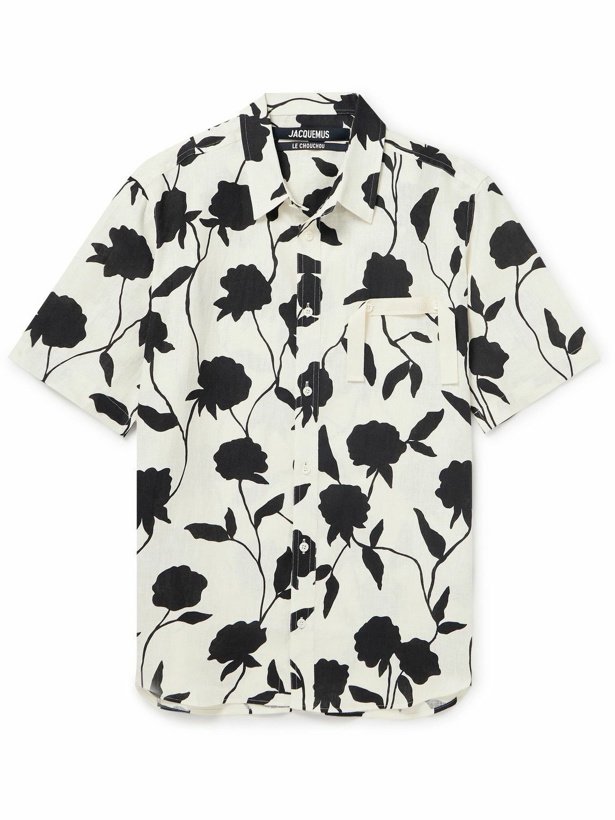 Photo: Jacquemus - Melo Webbing-Trimmed Floral-Print Linen Shirt - White