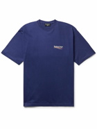 Balenciaga - Oversized Logo-Print Cotton-Jersey T-Shirt - Blue