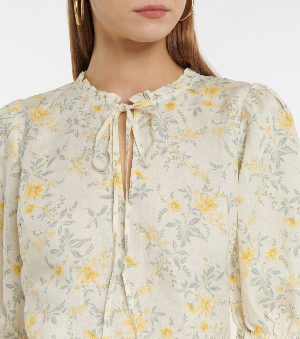 現行 ラルフローレン flower pirnt blouse 0 白紺 トップス