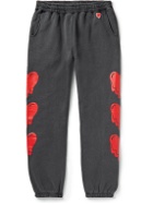 Emotionally Unavailable - Tapered Logo-Print Cotton-Jersey Sweatpants - Gray