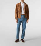 Gucci Web Stripe leather boat shoes