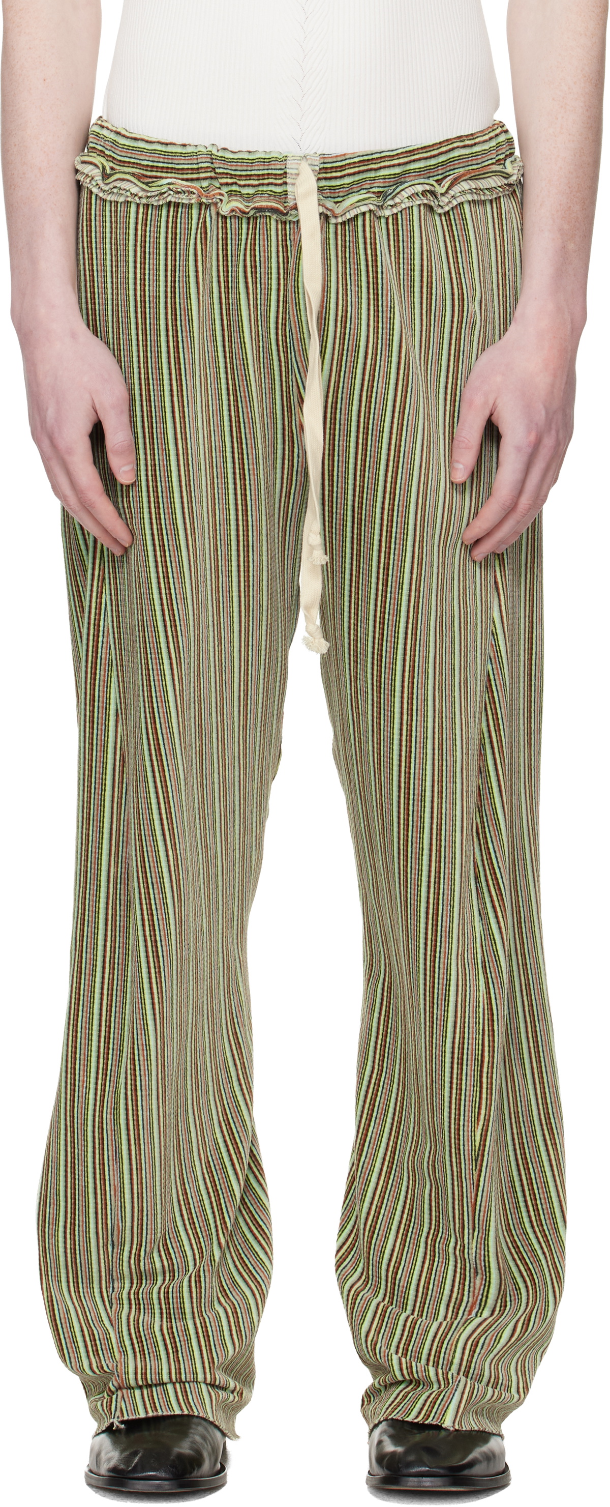 Edward Cuming Green Twisted Track Pants