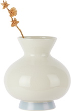 Marloe Marloe Off-White Fractured Gloss Sloane Vase