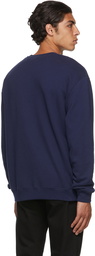 John Elliott Navy Oversized Pullover Sweatshirt