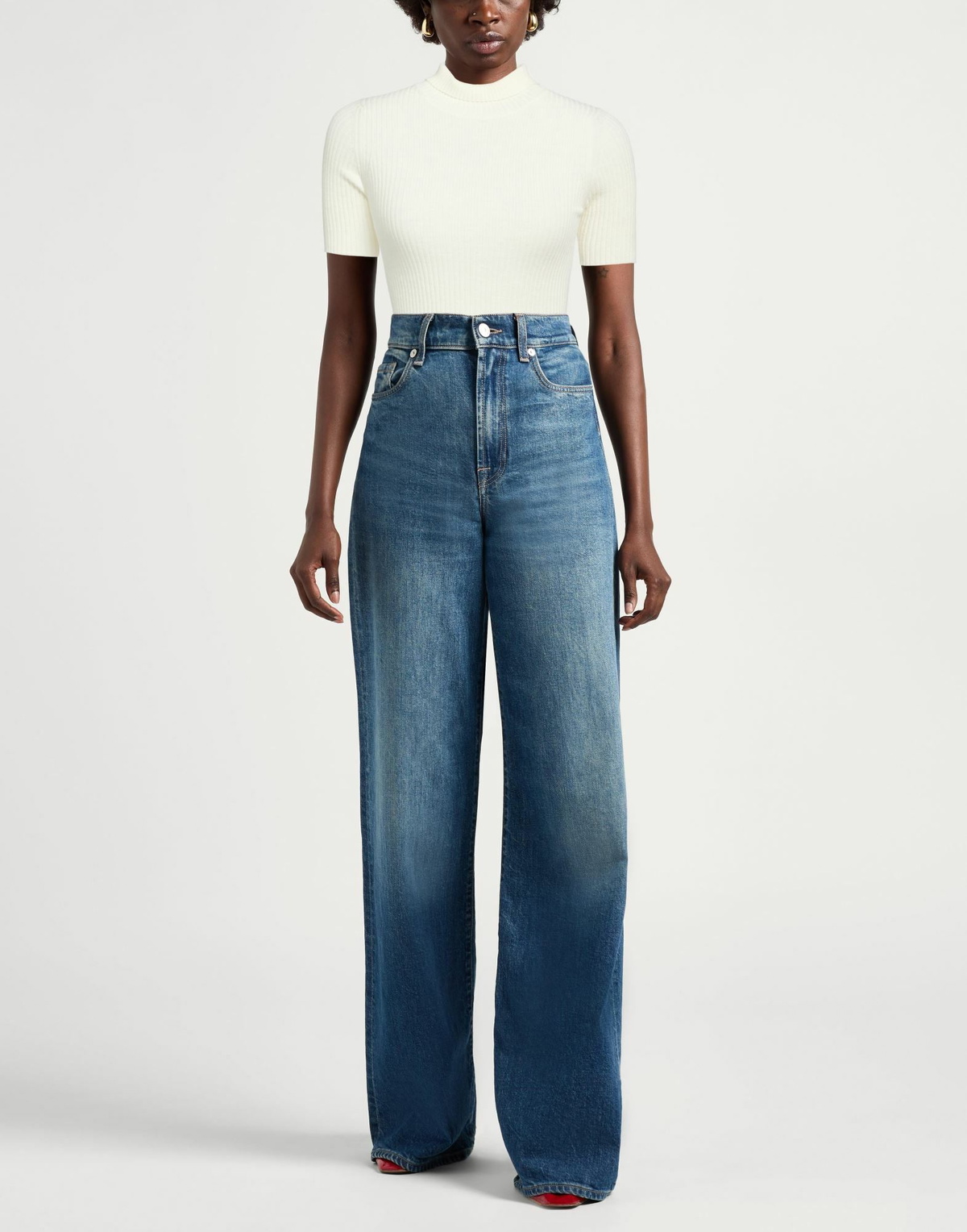 Manila Grace Womens Turtleneck in Off white