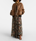 Khaite Sandor shearling-trimmed leather jacket