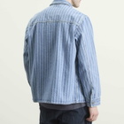 Foret Men's Berry Denim Overshirt in Striped Denim