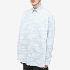 Vetements Men's Stamped Logo Shirt in Baby Blue/White