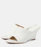 Khaite Marion leather wedge mules