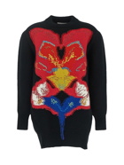 Alexander Mcqueen Orchid Intarsia Oversized Jumper