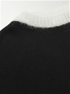 SAINT LAURENT - Two-Tone Wool-Blend Sweater - Black