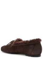 Aeyde Jasper Shearling-lined Suede Loafers Brown