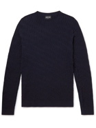 Giorgio Armani - Textured Wool-Blend Sweater - Blue