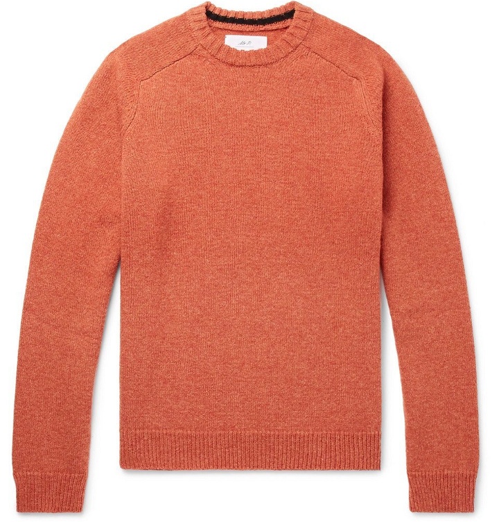 Photo: Mr P. - Mélange Shetland Wool Sweater - Men - Orange