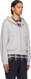 Dries Van Noten Gray Loose Zipped Hoodie
