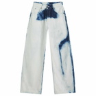 Charles Jeffrey Women's Loverboy Wide Denim Jean in White Bleach