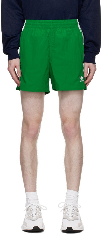 Photo: adidas Originals Green Adicolor Classics Sprinter Shorts