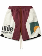 Rhude - Straight-Leg Logo-Print Cotton-Blend Drawstring Shorts - Red