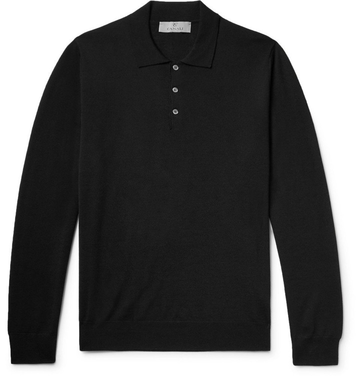 Photo: Canali - Merino Wool Polo Shirt - Men - Black