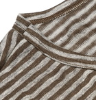 Schiesser - Helmut Striped Linen T-Shirt - Men - Green