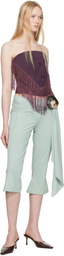 Conner Ives Blue Shell Belt Capri Trousers