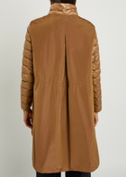 Herno Panelled Padded Hooded Shell Jacket Camel