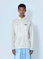 Metalwood Striped Long Sleeve Polo Shirt