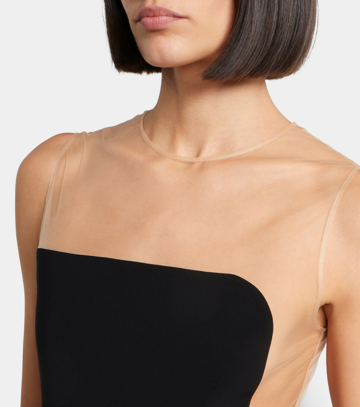 Courrèges Satin and tulle bodysuit
