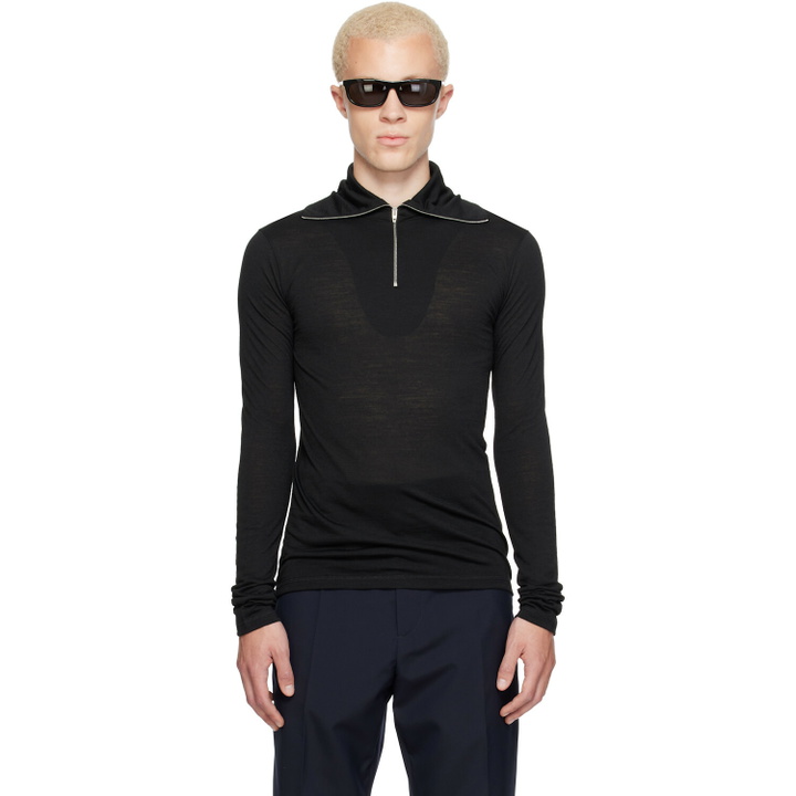 Photo: Jil Sander Black LS Zip Polo