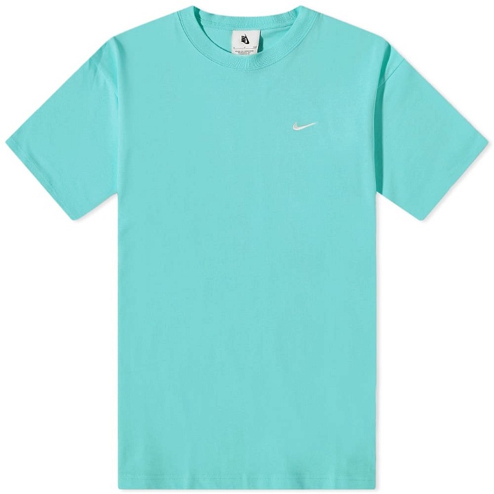 Photo: Nike Men's Solo Swoosh T-Shirt in Washed Teal/White