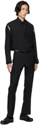 Stefan Cooke Black Slash Monogram Shirt