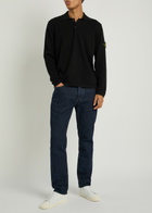 Stone Island Knit Cotton Polo Shirt Black