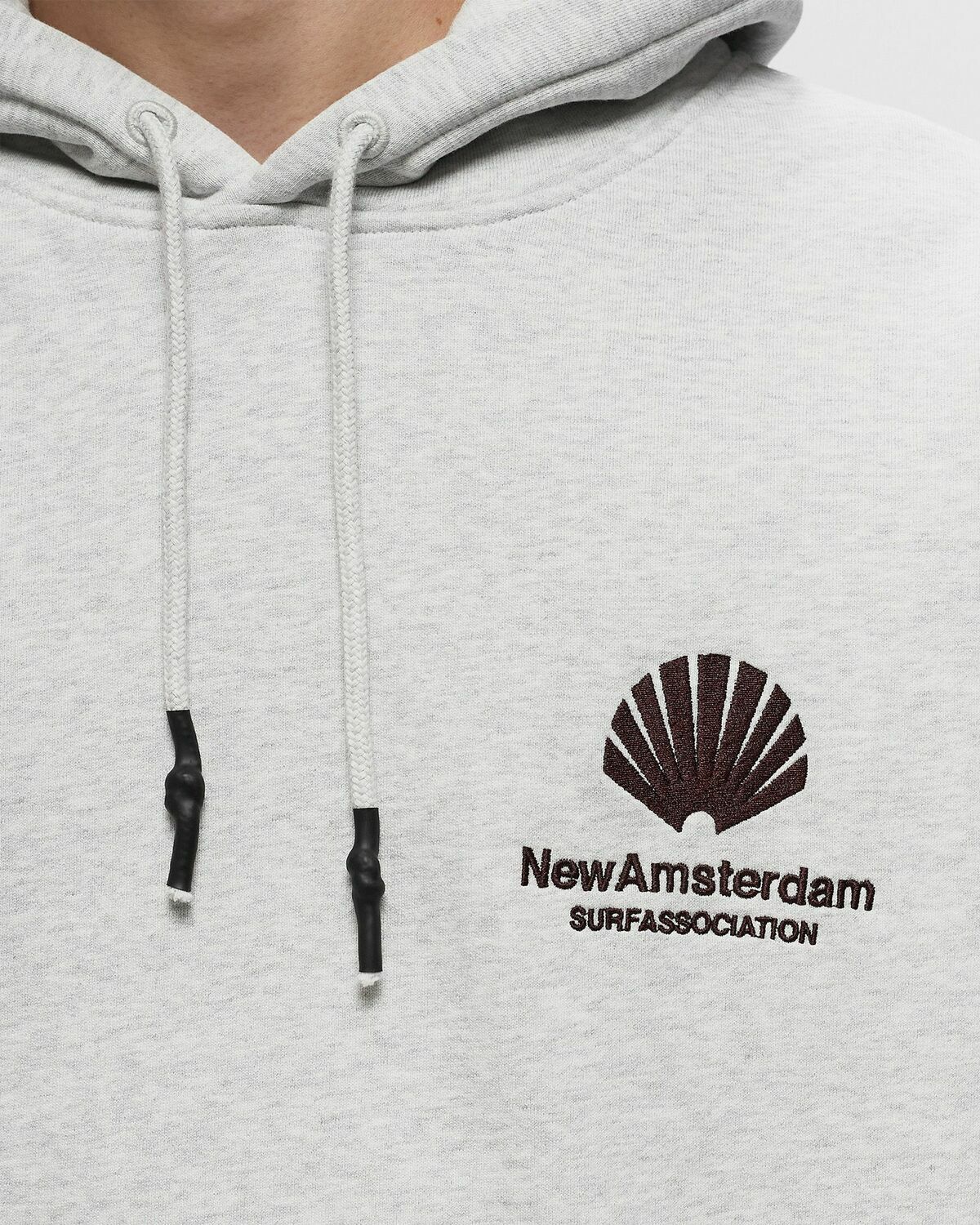 New Amsterdam Logo Hoodie Ash/Vineyard Wine Hoodie Grey Hoodies