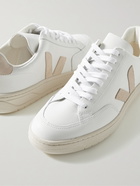 VEJA - V-12 Suede-Trimmed Leather Sneakers - White