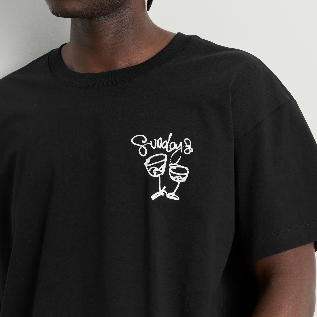 Sundays Men's Wine T-Shirt in Black