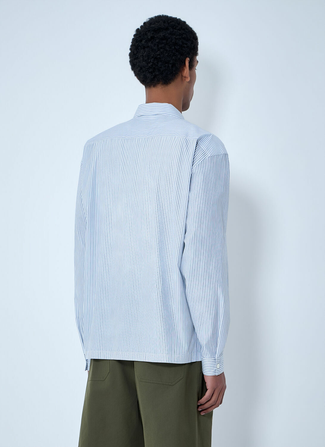 Prada Zip-Front Stripe Shirt Prada