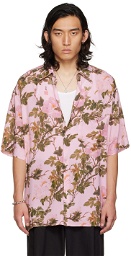LU'U DAN Pink Oversized Bà Flowers Shirt