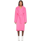 Helmut Lang Pink Alpaca and Wool Coat