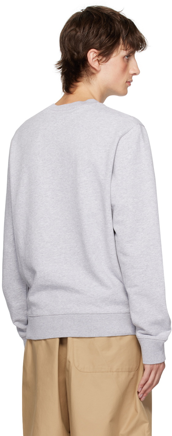 スウェット・トレーナー MAISON KITSUNE Logo embroidery sweatshirt Gray Maison Kitsuné Maison Kitsune Logo Embroidery Sweatshirt In