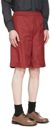 Situationist Red Polyester Shorts