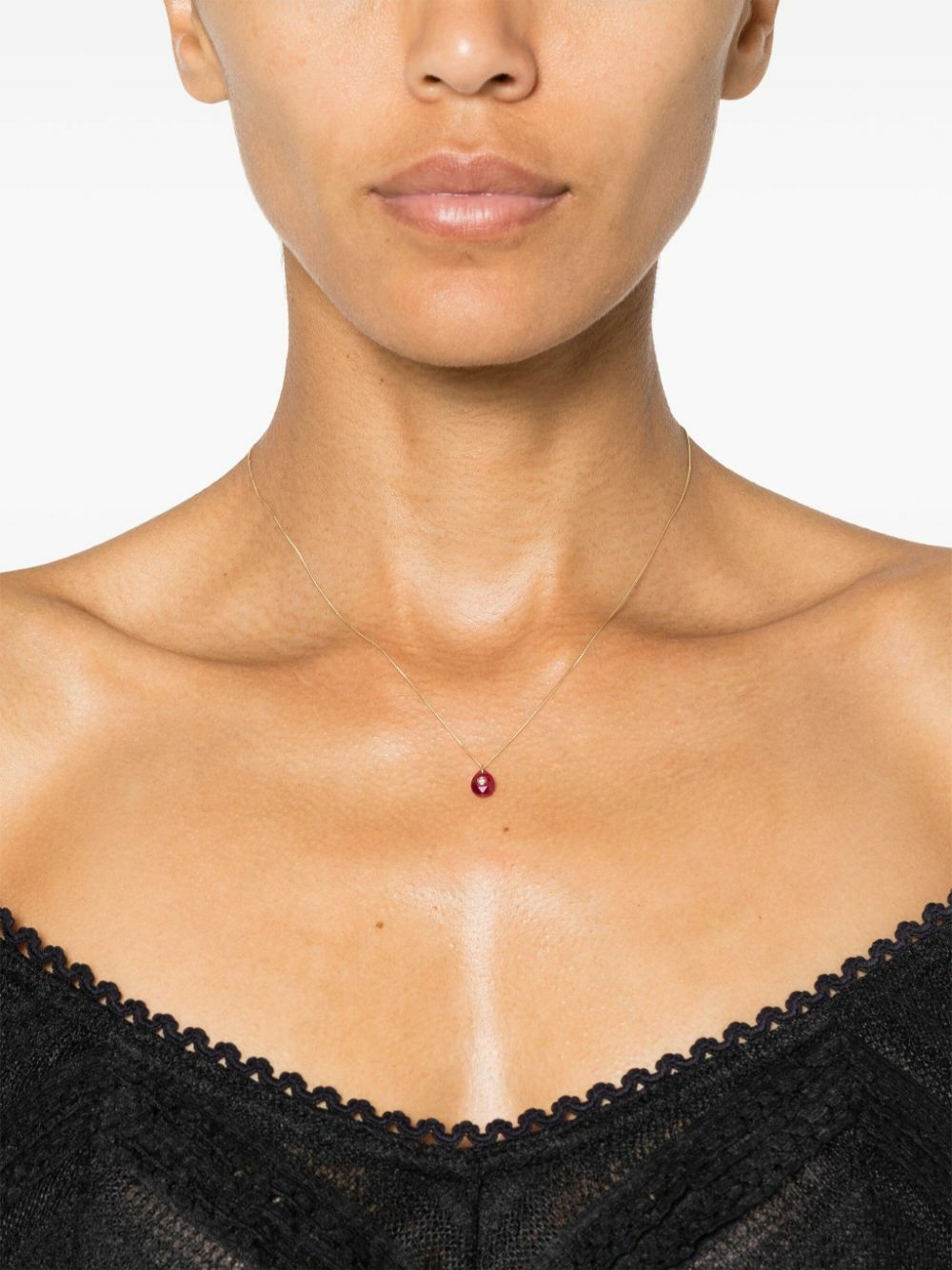 Pascale Monvoisin 9K Yellow Gold Orso Ruby And Diamond Necklace