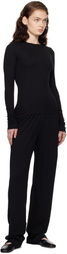 ÉTERNE Black Long Sleeve Fitted T-shirt