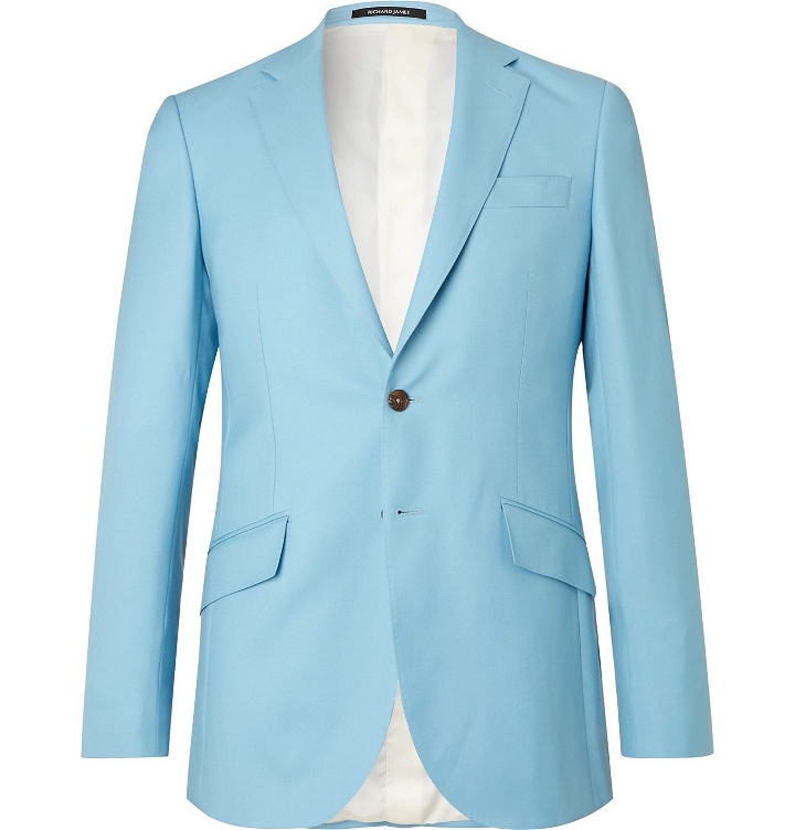 Photo: Richard James - Slim-Fit Wool-Gabardine Suit Jacket - Blue