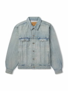 SAINT LAURENT - Distressed Denim Trucker Jacket - Blue