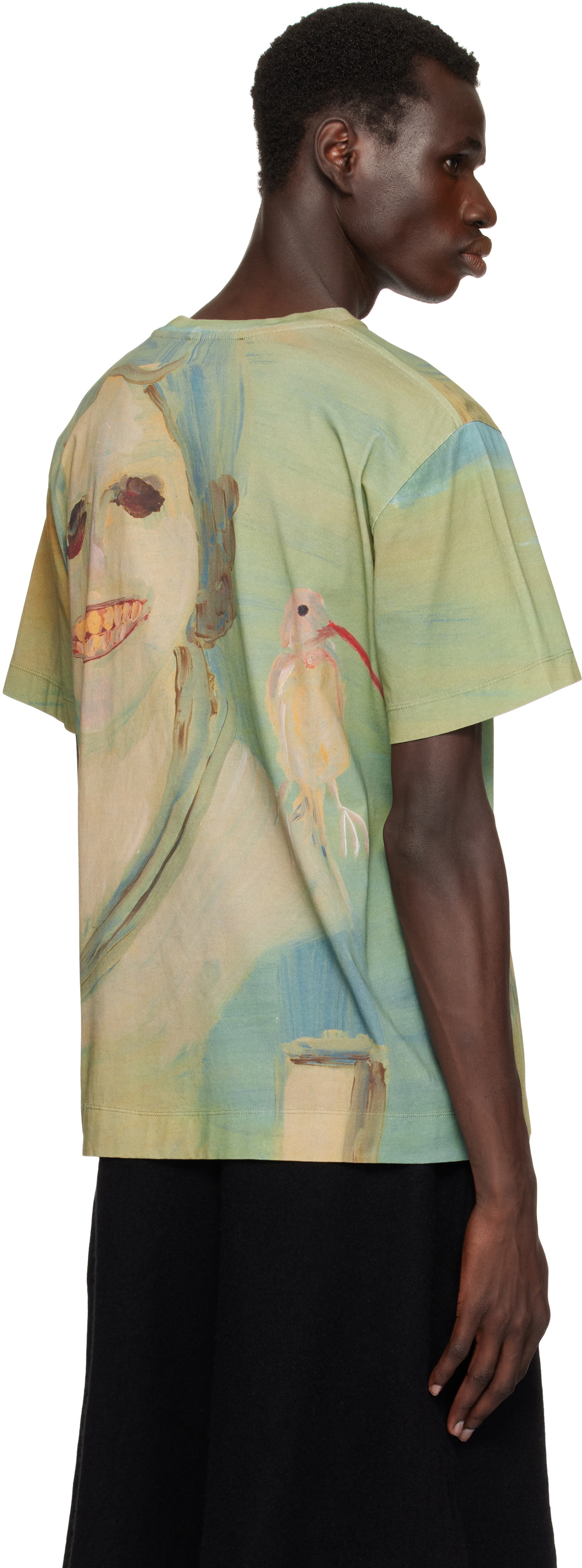 【関税込み】Simone Rocha グリーン Lady With A Bird Tシャツ Simone Rocha Green 'Lady With A Bird' T-shirt Simone Rocha